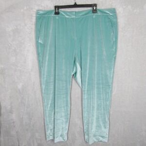 Wildfang Womens 22W Velvet Pants Career Casual Green Straight Leg